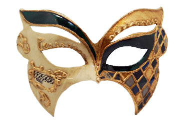 Cream and Gold Venetian Butterfly Mask 
