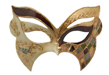 Cream and Brown Venetian Butterfly Mask