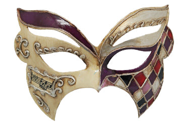 Cream and Purple Venetian Butterfly Mask
