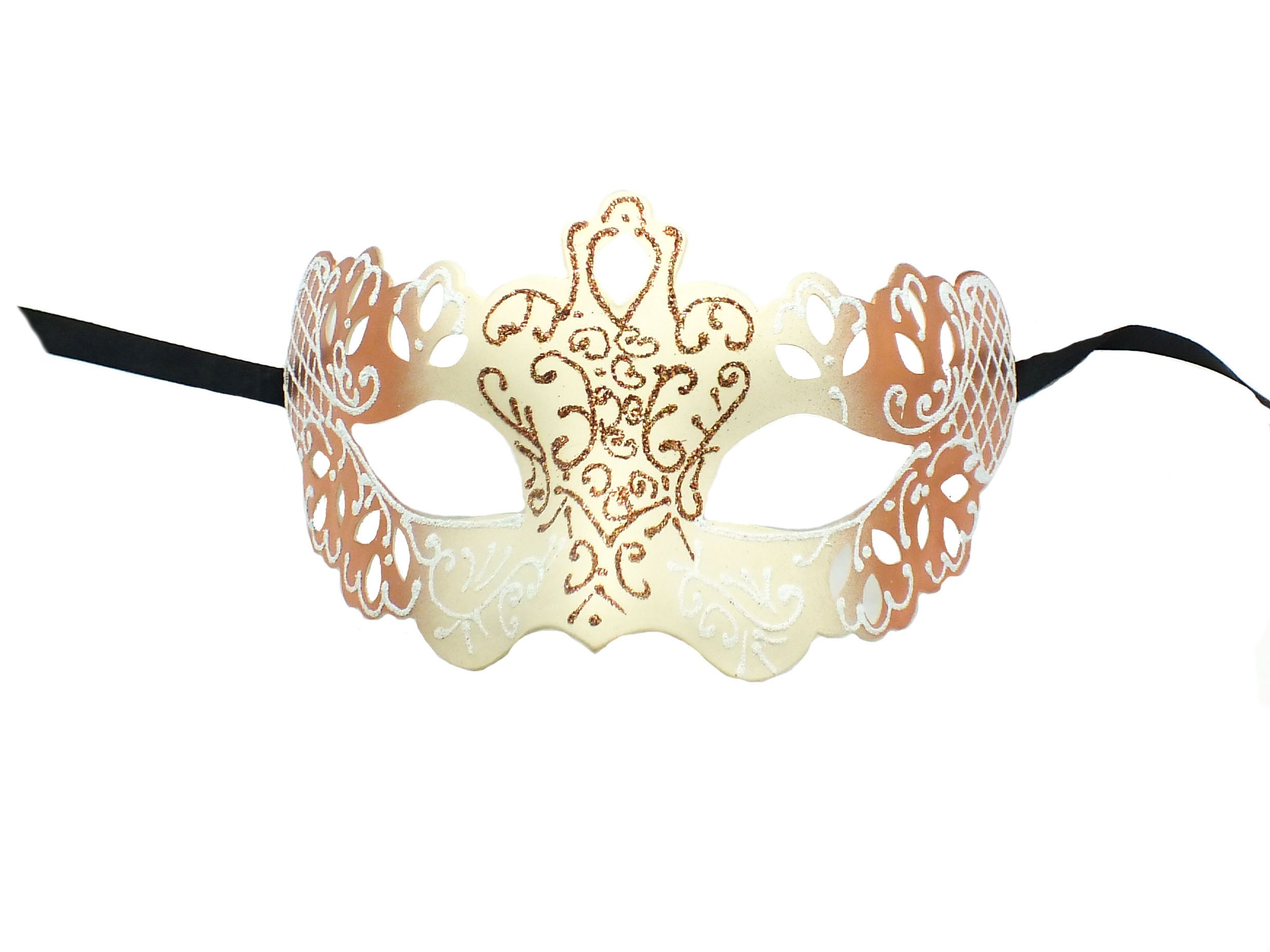 White and Gold Venetian Style Mask