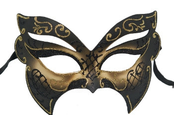 Gold and Black Butterfly-Shaped Mask