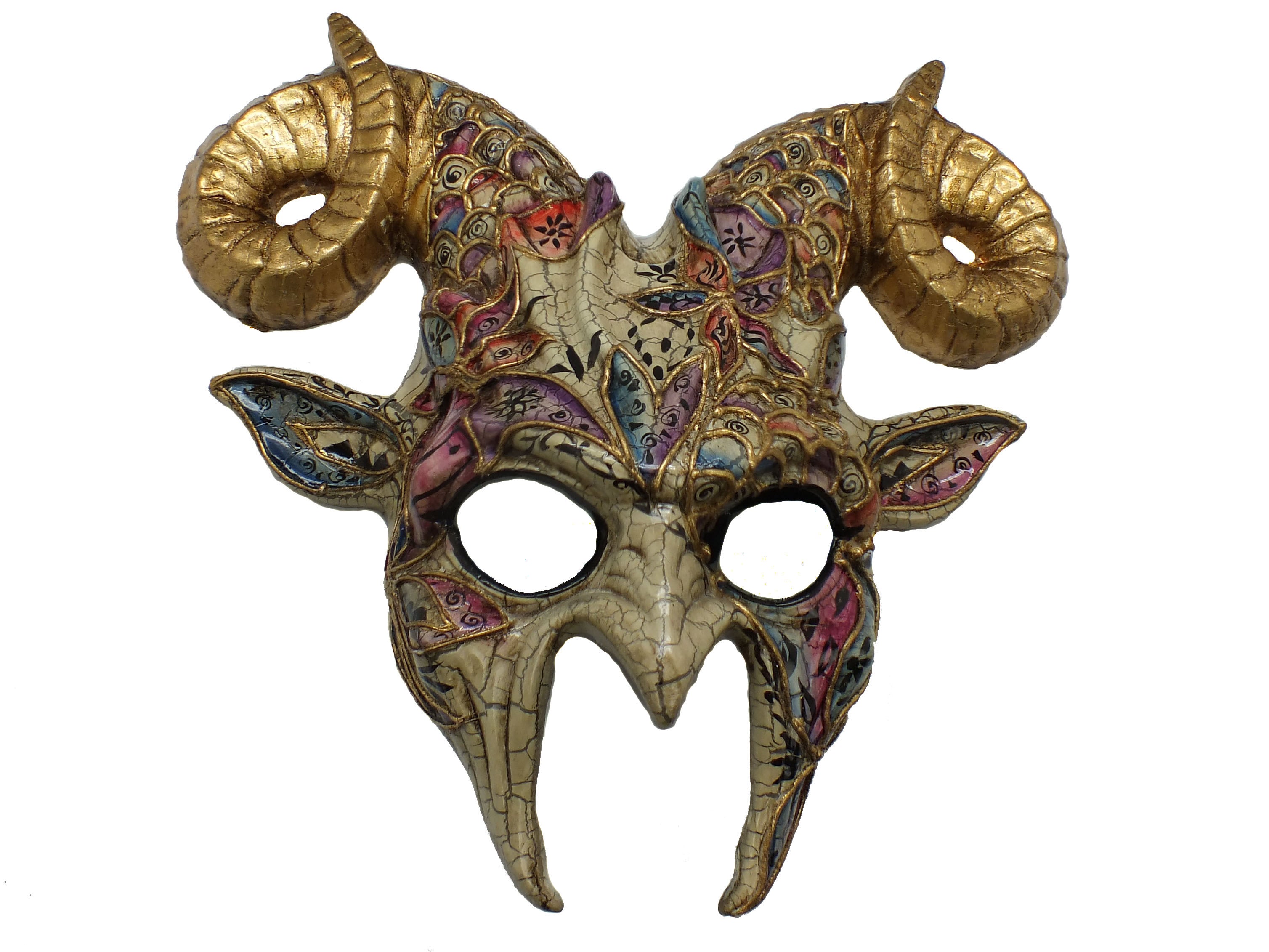 European Style Goat Mask Gold OR Silver