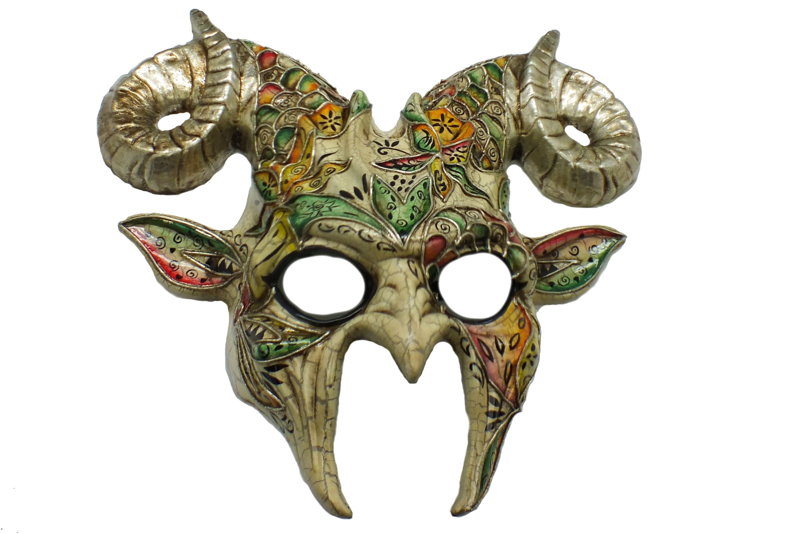 European Style Goat Mask Gold OR Silver
