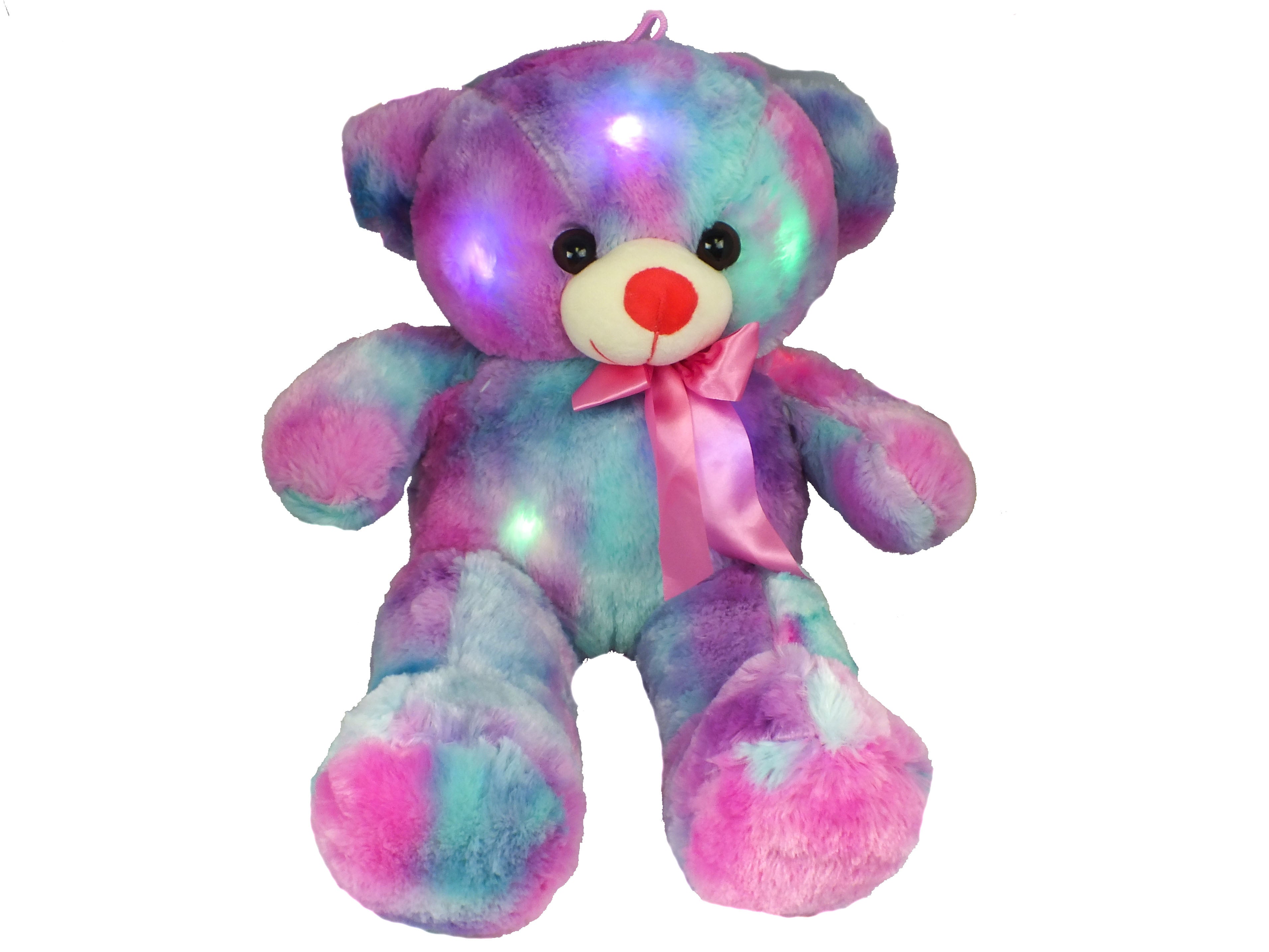 24" Light Up Purple Bear