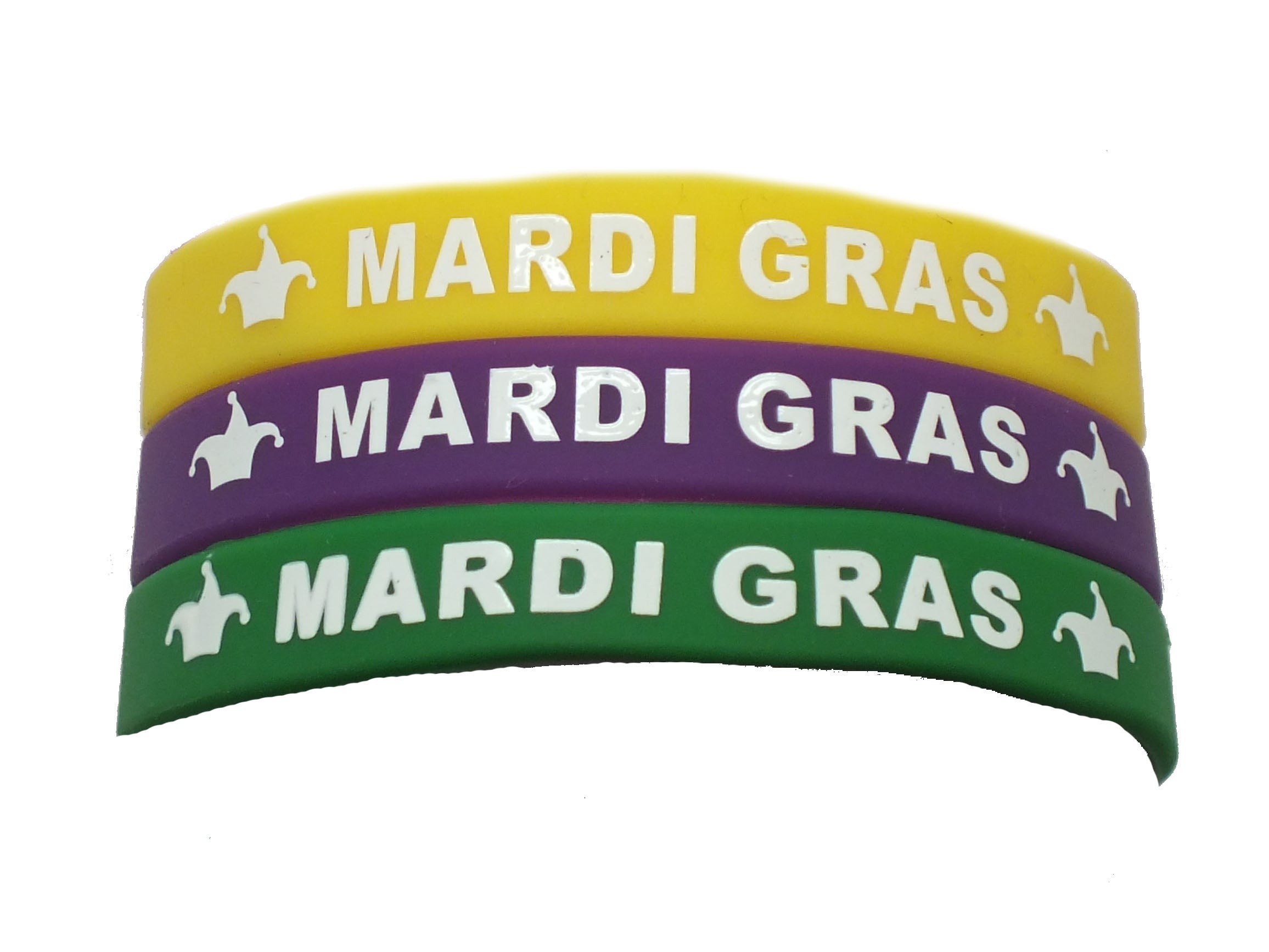 Mardi Gras Rubber Bracelets  