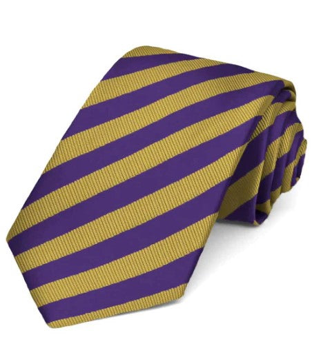 Purple and Gold Striped Tie