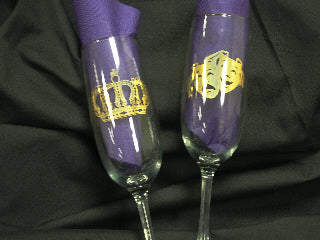 Mardi Gras Champagne Flute Gold