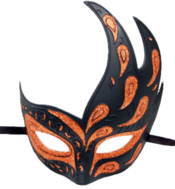 Black and Orange Upsweep Mask