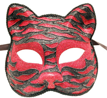Red and Black Cat Face Mask